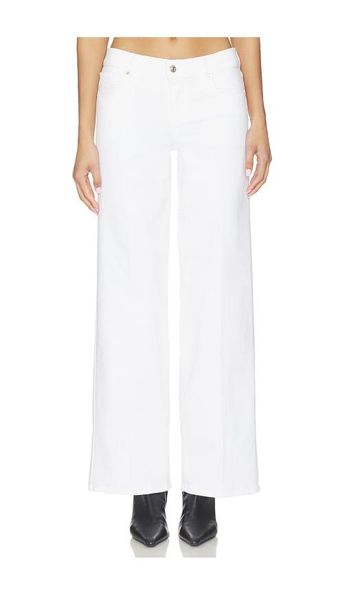 frame low rise le slim palazzo jeans in white.