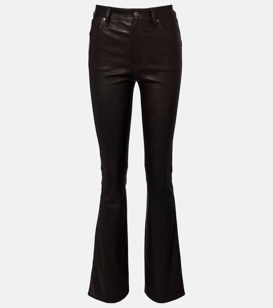 frame reboot crop leather bootcut pants