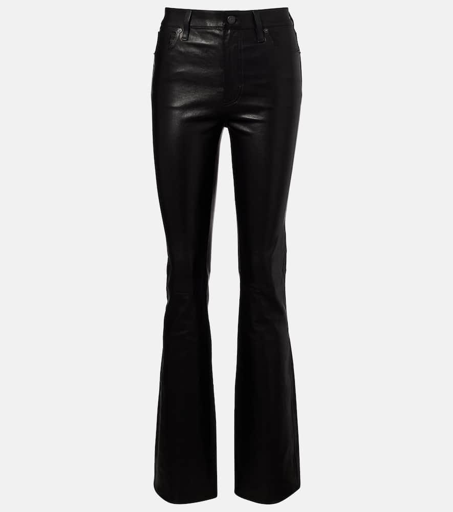 frame reboot leather flared pants