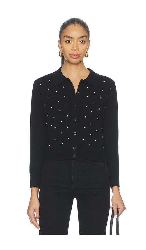 frame rhinestone cardi in black.