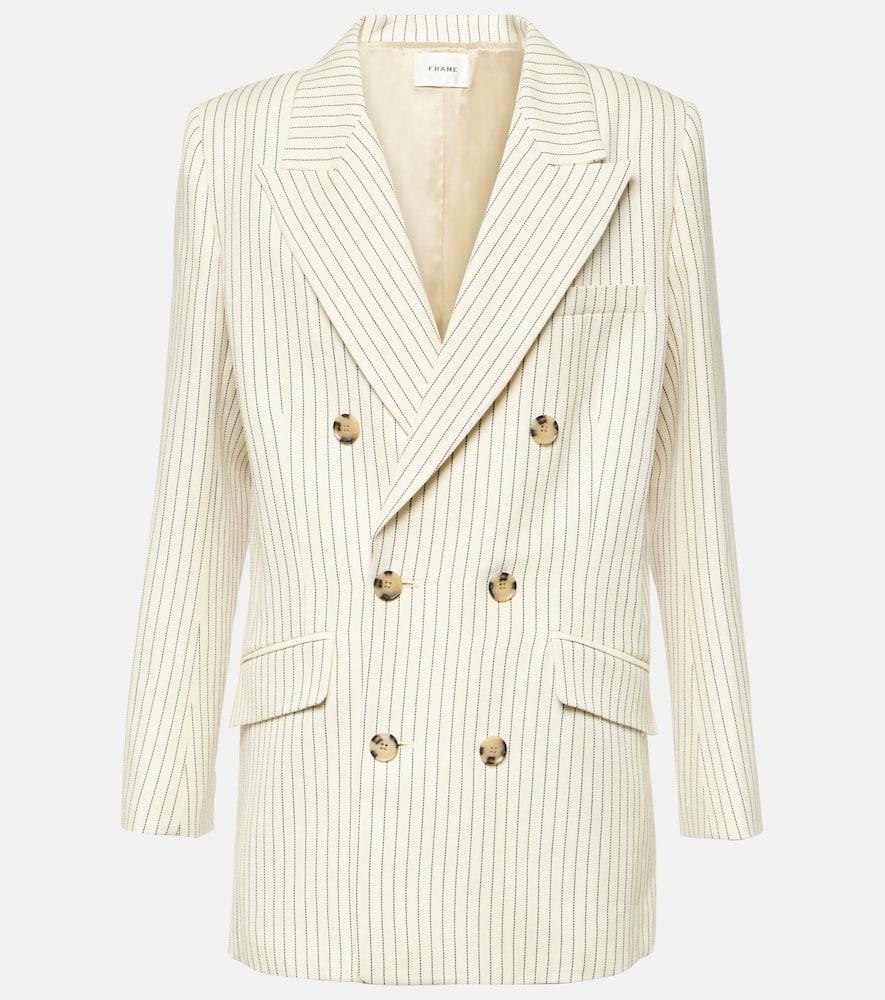 frame striped cotton and linen blazer