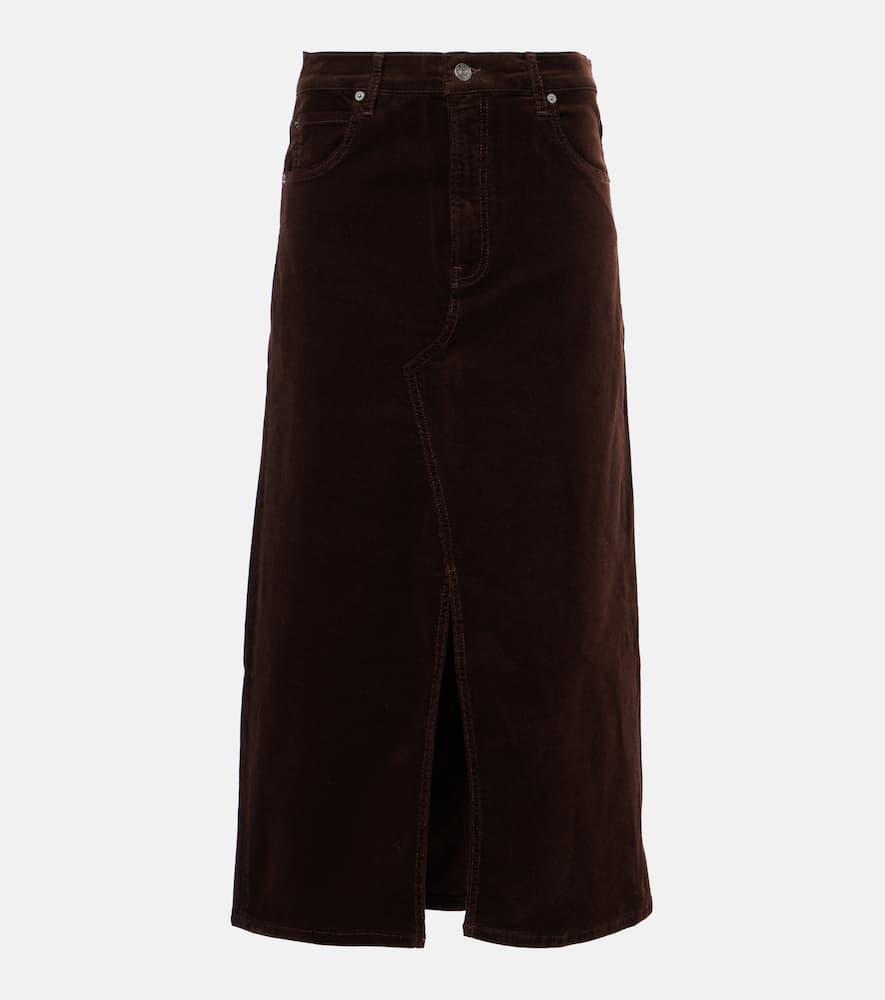 frame the cord corduroy midi skirt