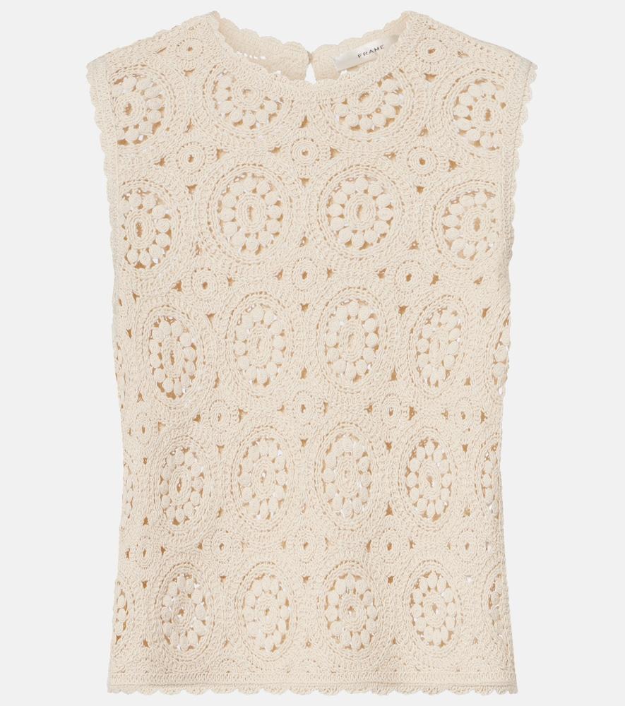 frame the crochet cotton top