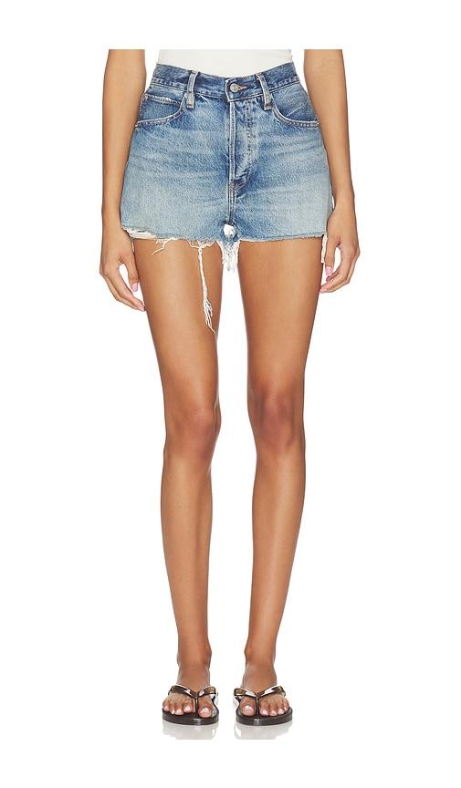 frame the dare short in blue.