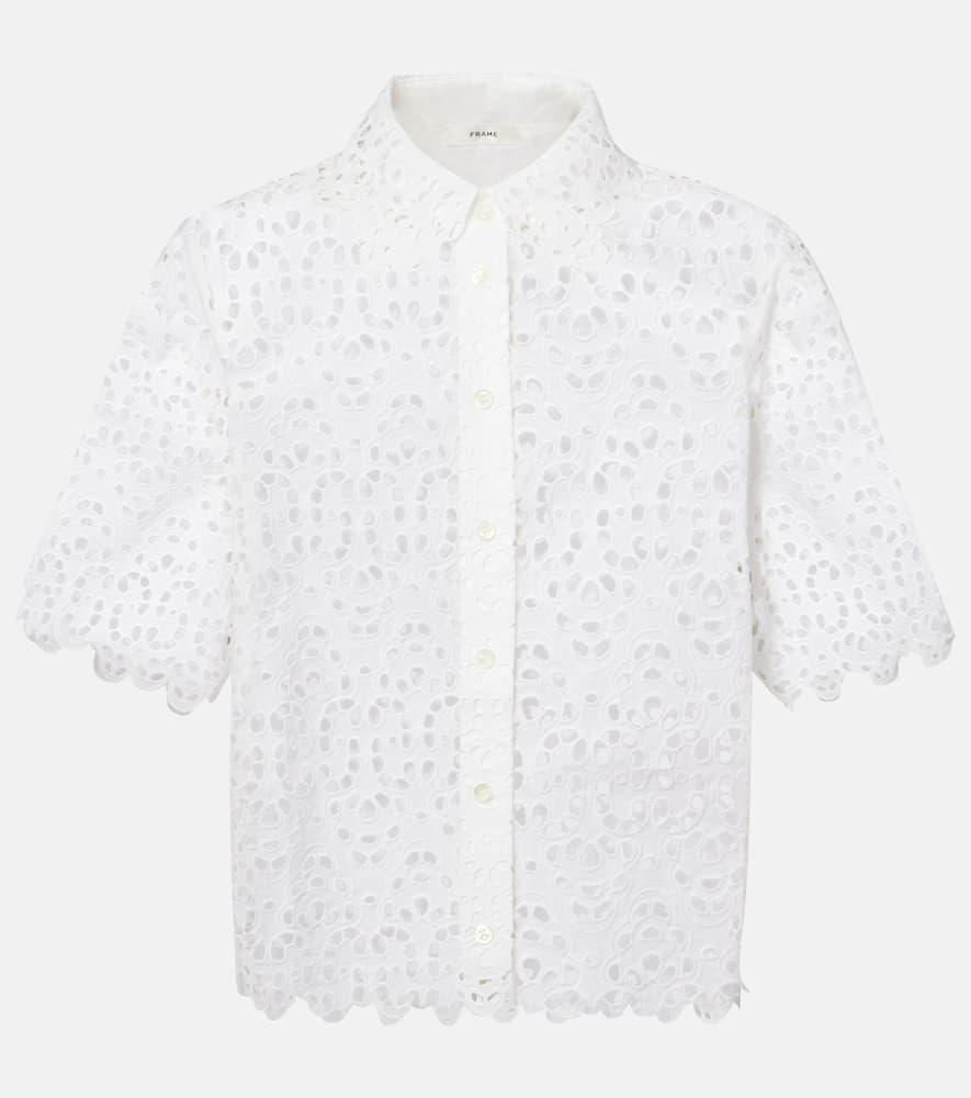 frame the deco eyelet cotton shirt