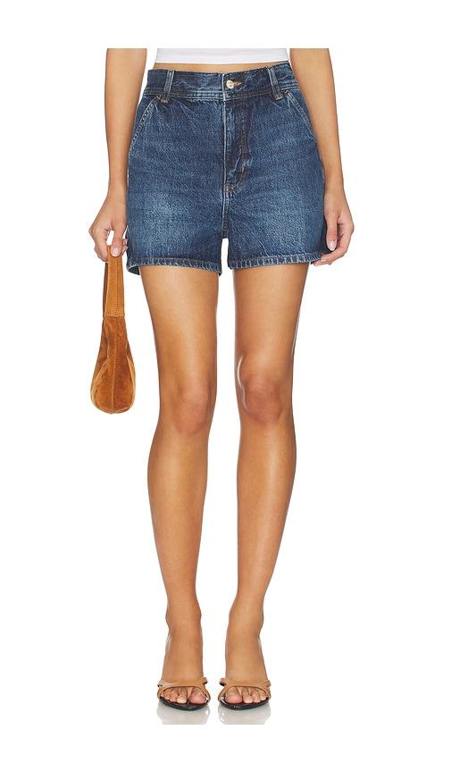 frame the dockside short in blue.
