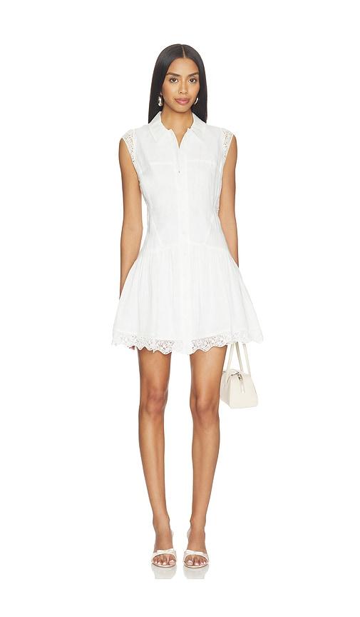frame the embroidered day dress in white.