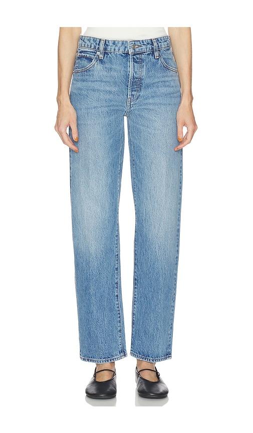 frame the essential jeans in blue.