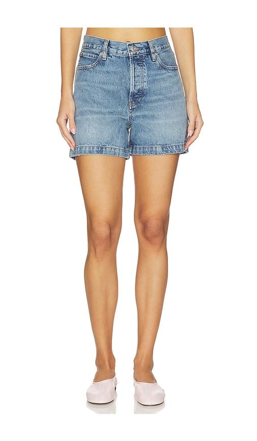 frame the everyday short in blue.