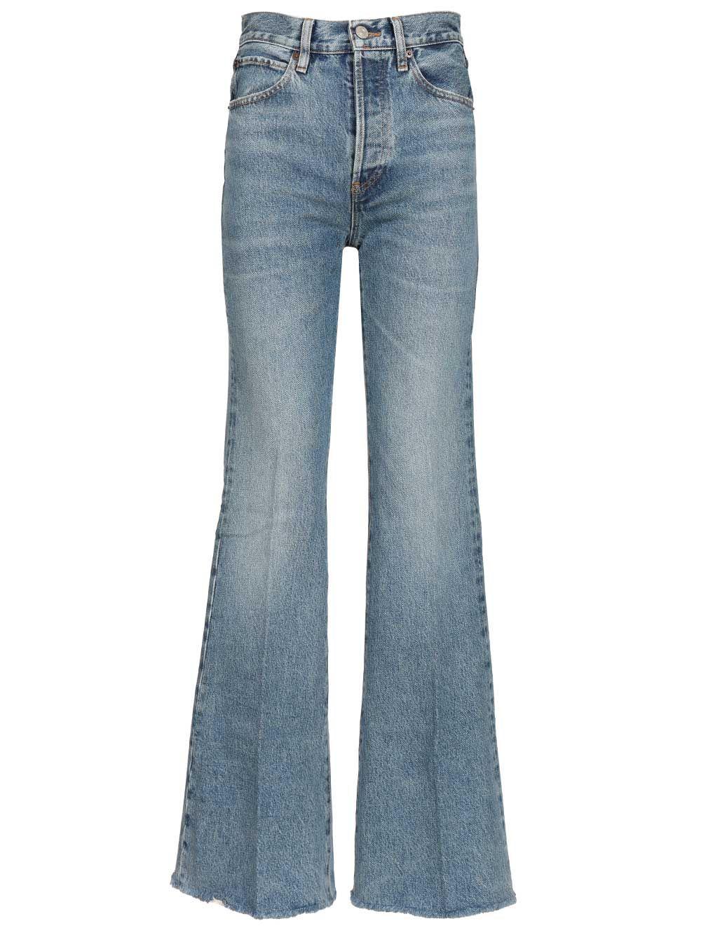 frame the lax jean light blue cotton - women