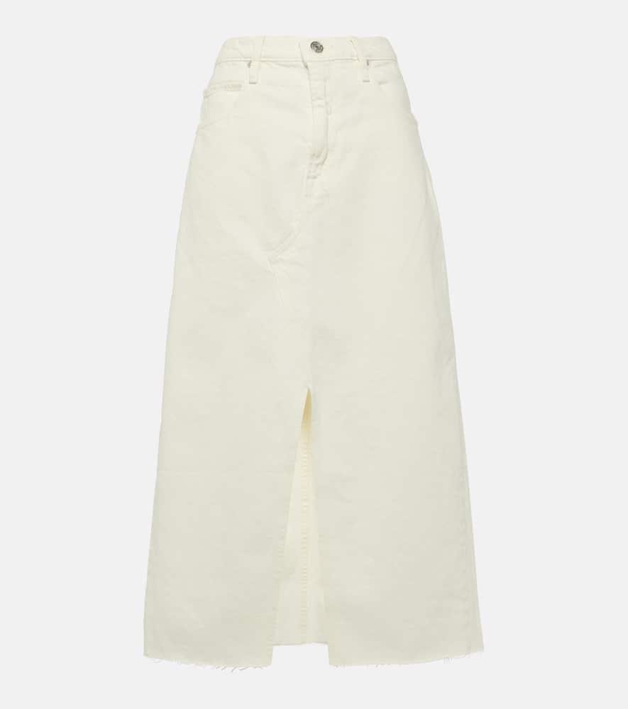 frame the midaxi denim midi skirt