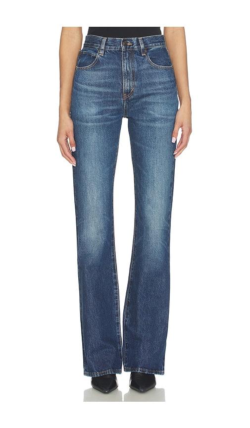 frame the outlaw jeans in blue.