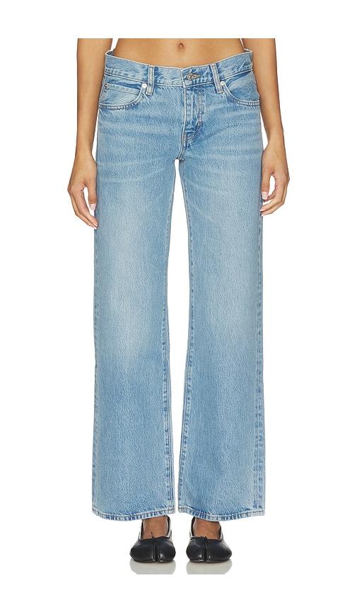 frame the saturday jeans in blue.