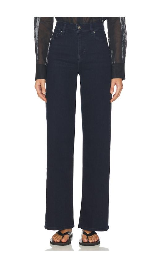 frame the slim palazzo jeans in denim-dark.