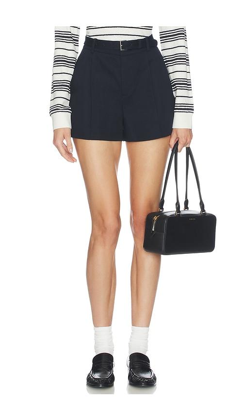 frame the soho short in navy.