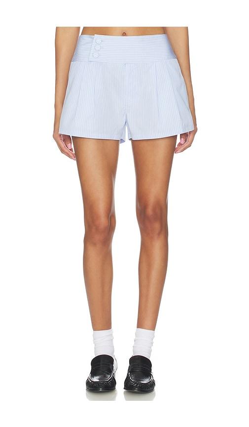 frame the striped harbor short in baby blue.