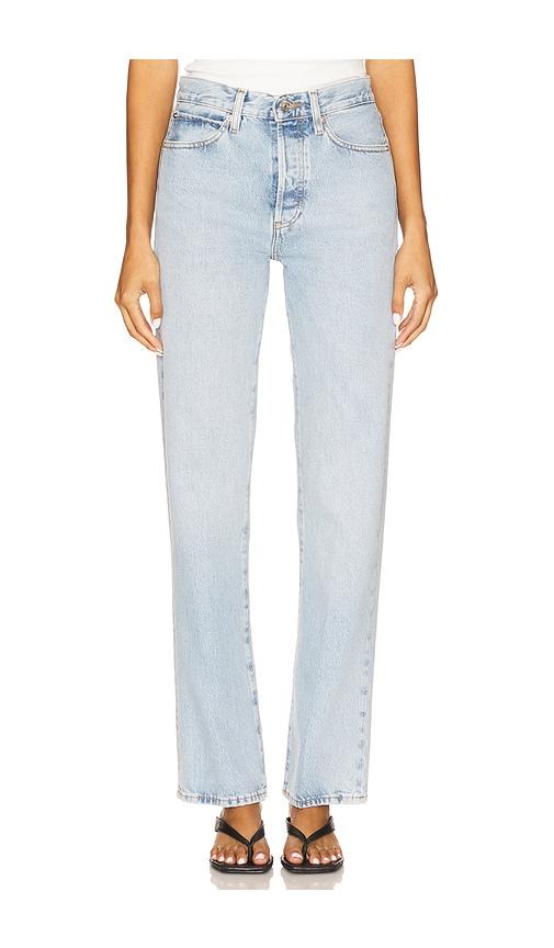 frame the vertical jeans in blue.