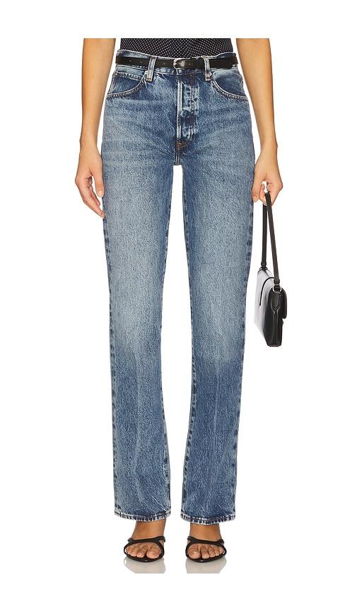 frame the vertical jeans in blue.