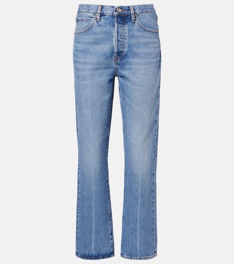 frame vertical crop straight jeans