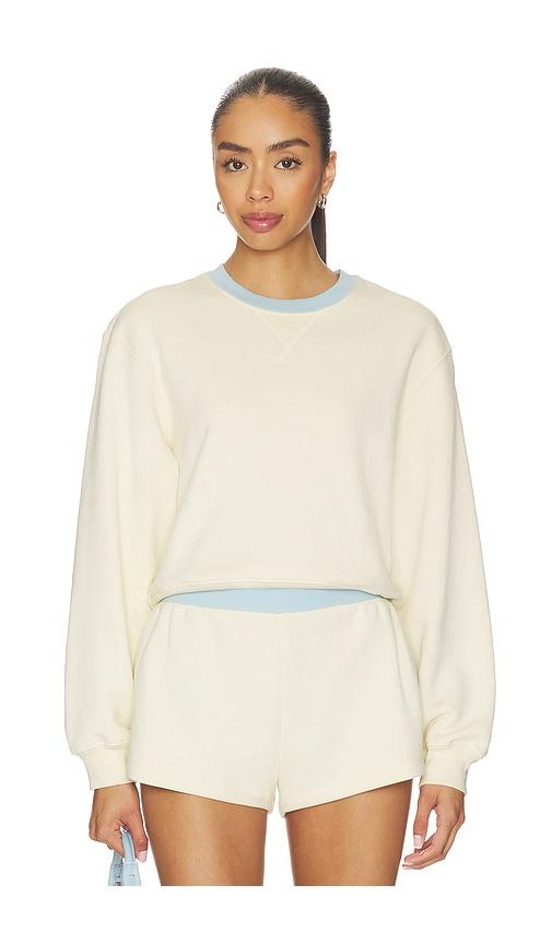frame x alexandra leclerc the monte carlo sweatshirt in cream.
