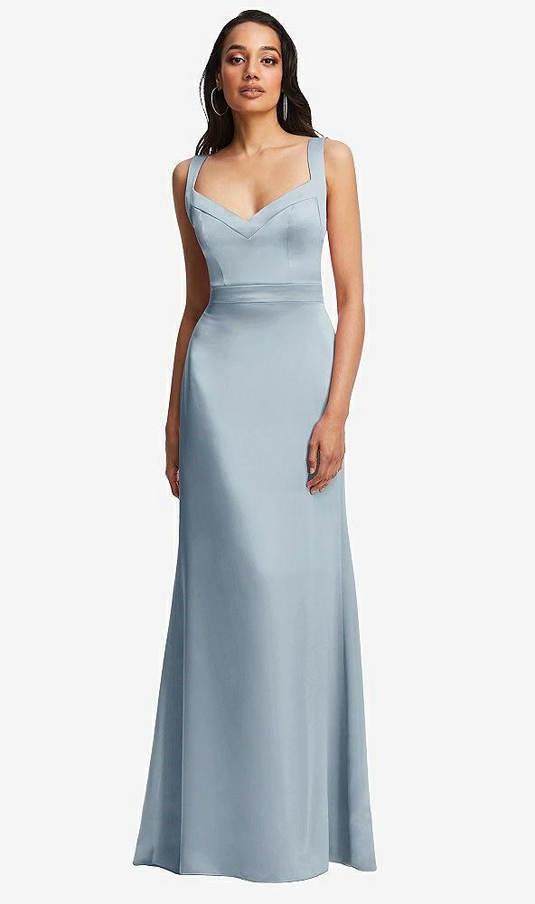 framed bodice criss criss open back a-line maxi dress