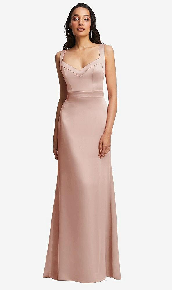 framed bodice criss criss open back a-line maxi dress