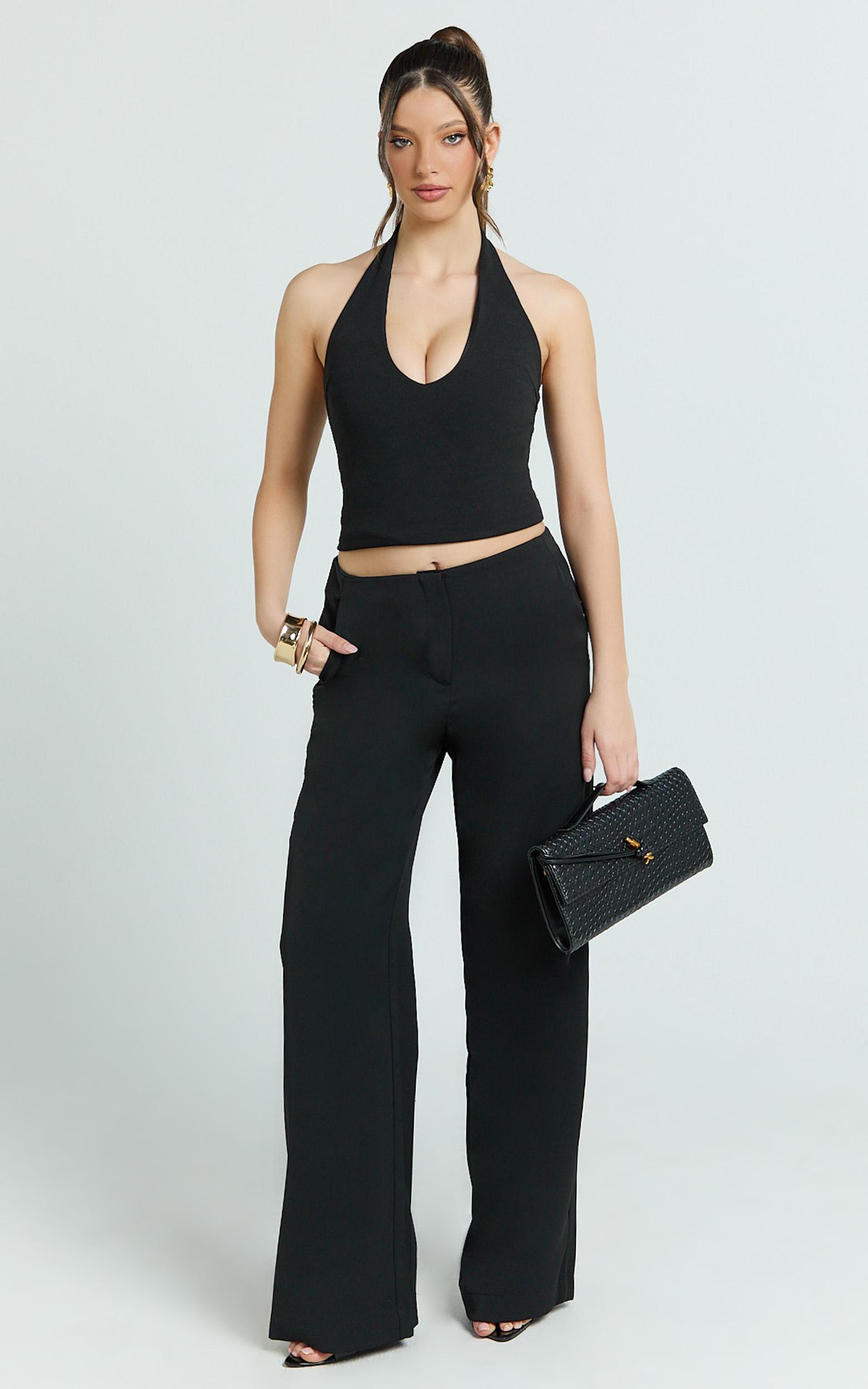 frances pants - low rise relaxed fit pants in black