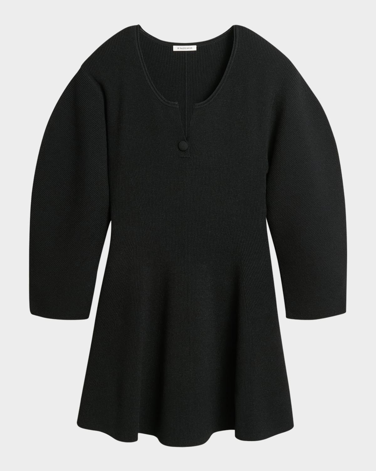 francesa ribbed puff-sleeve mini dress