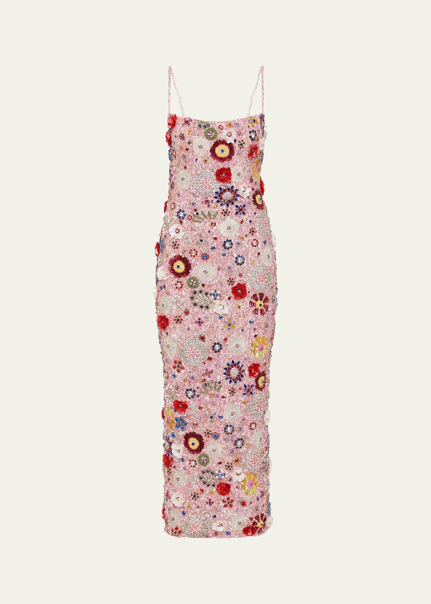 francesca floral embellished midi gown