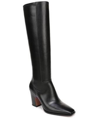franco sarto womens jonie square toe zip tall boots regular wide calf