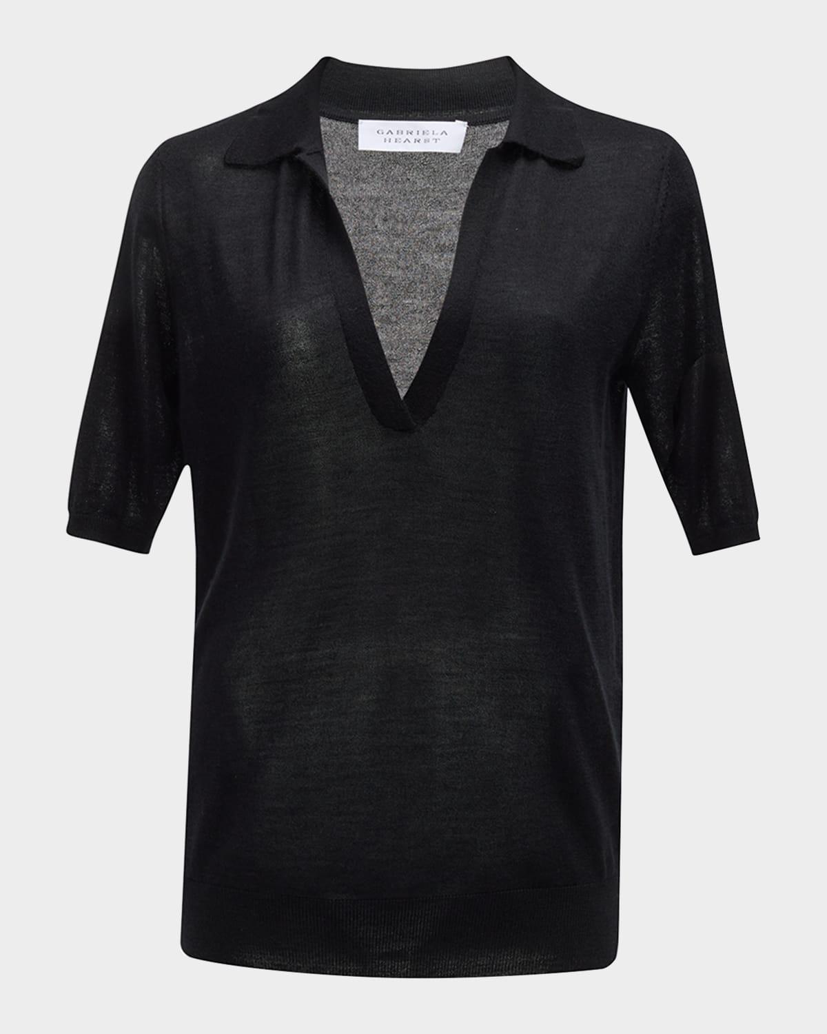 frank cashmere polo top
