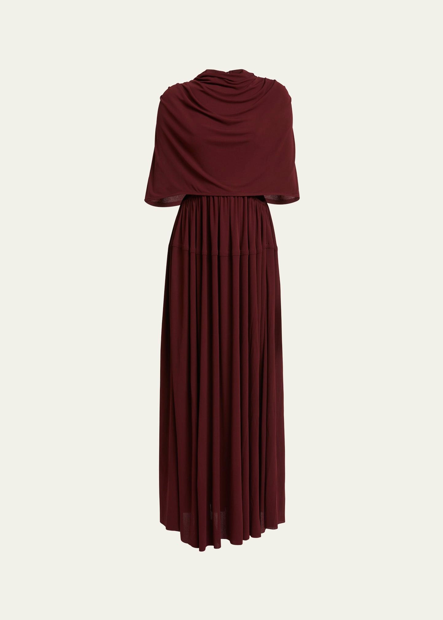 frankie cape matte jersey dress
