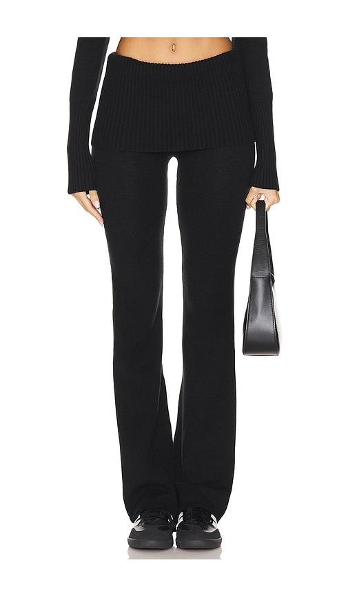 frankies bikinis aimee cloud knit pant in black.