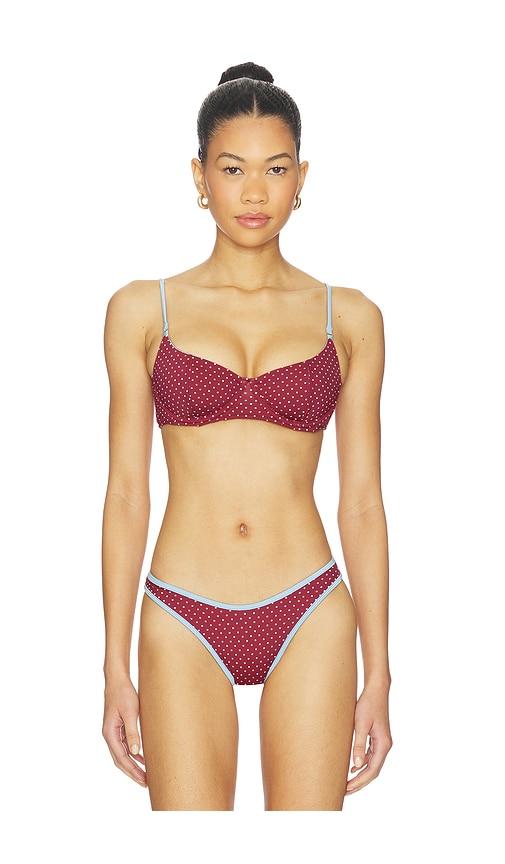 frankies bikinis cola top in burgundy.