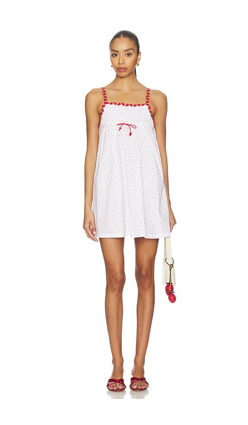 frankies bikinis coppola gauze mini dress in white.