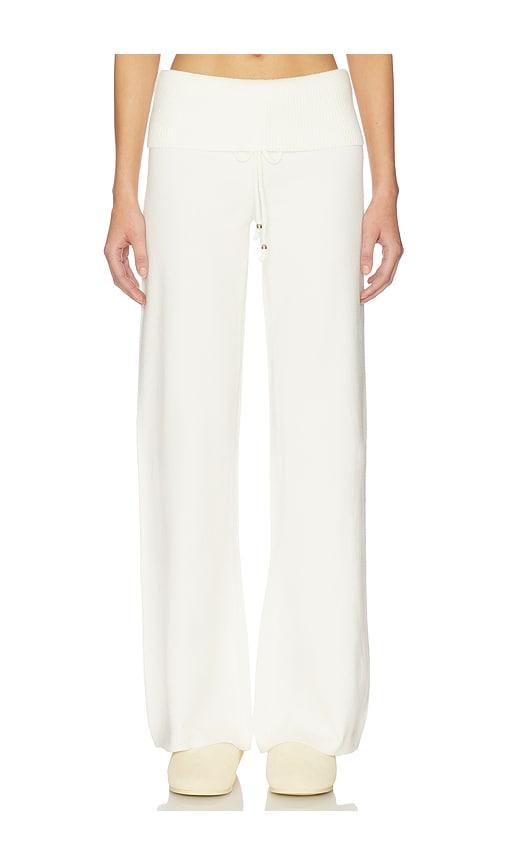 frankies bikinis dawson cloud knit pant in white.
