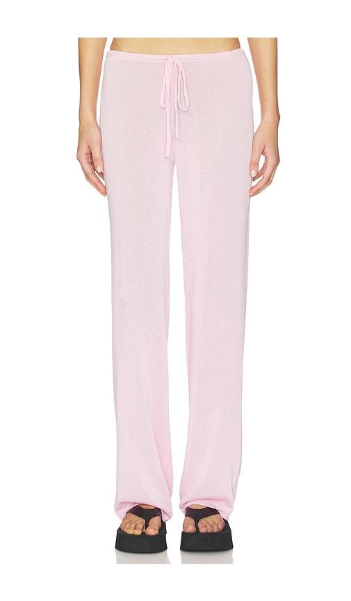 frankies bikinis ela knit pant in pink.