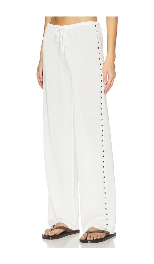 frankies bikinis ela knit pant in white.