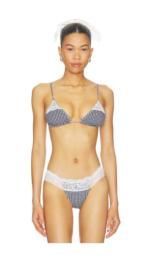 frankies bikinis elena cotton top in black,white.