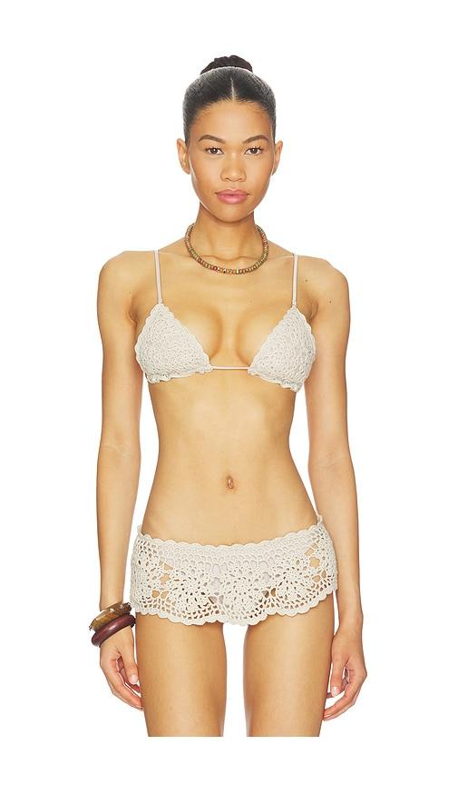 frankies bikinis elena crochet top in neutral.
