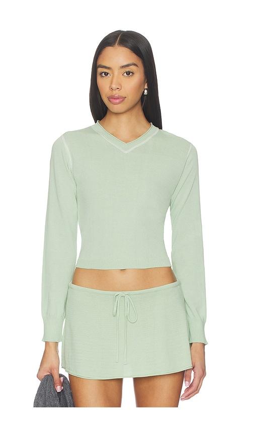 frankies bikinis eli knit sweater in mint.