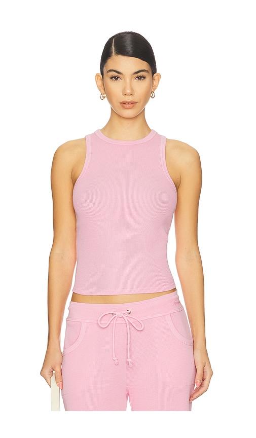frankies bikinis emma thermal tank top in pink.