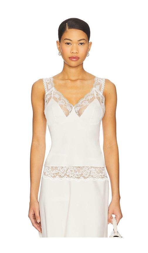 frankies bikinis harper satin top in cream.