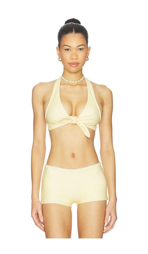 frankies bikinis jayne terry top in lemon.