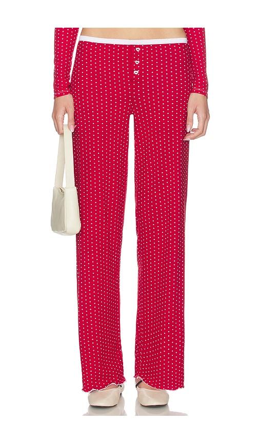 frankies bikinis joy modal sleep pant in red.