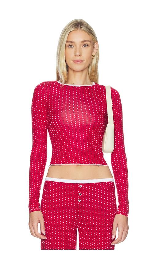 frankies bikinis joy modal sleep shirt in red.