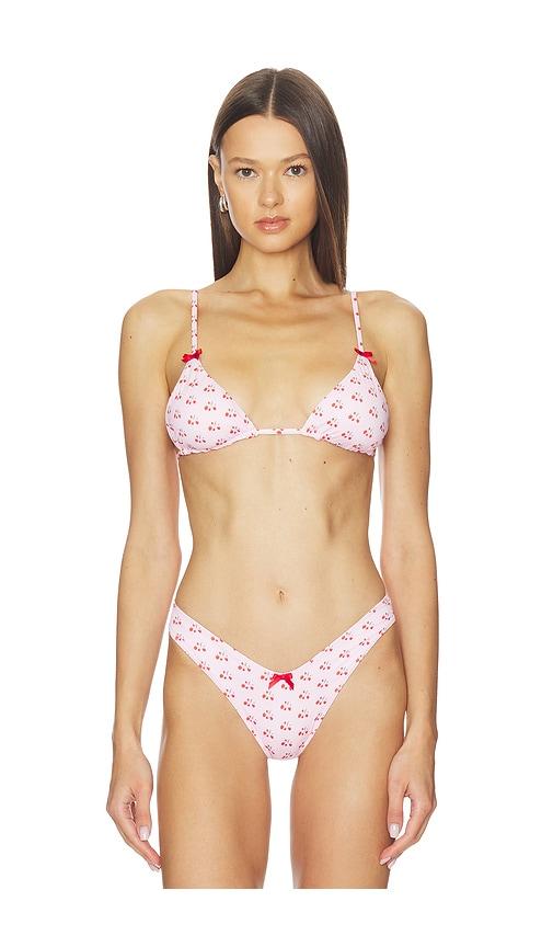 frankies bikinis lumia bikini top in pink.