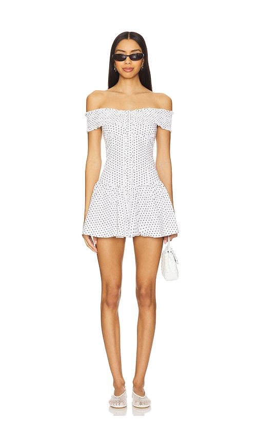 frankies bikinis mae mini dress in white.