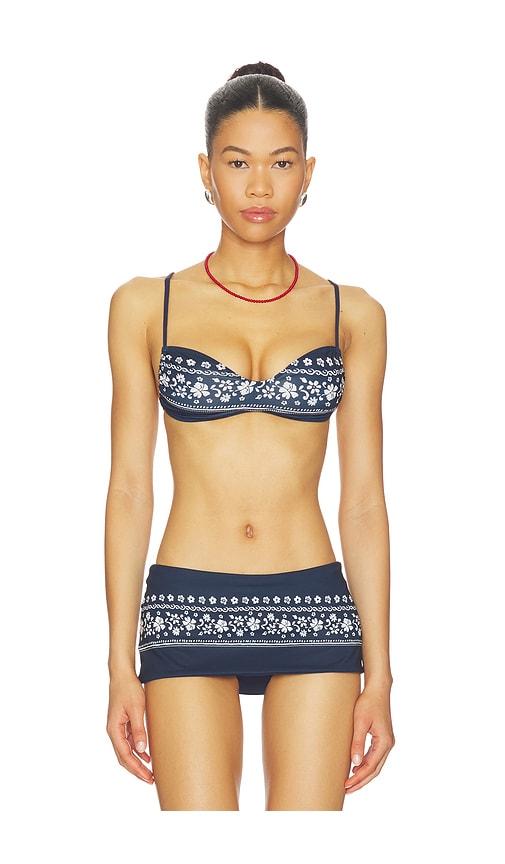frankies bikinis magnolia top in navy.