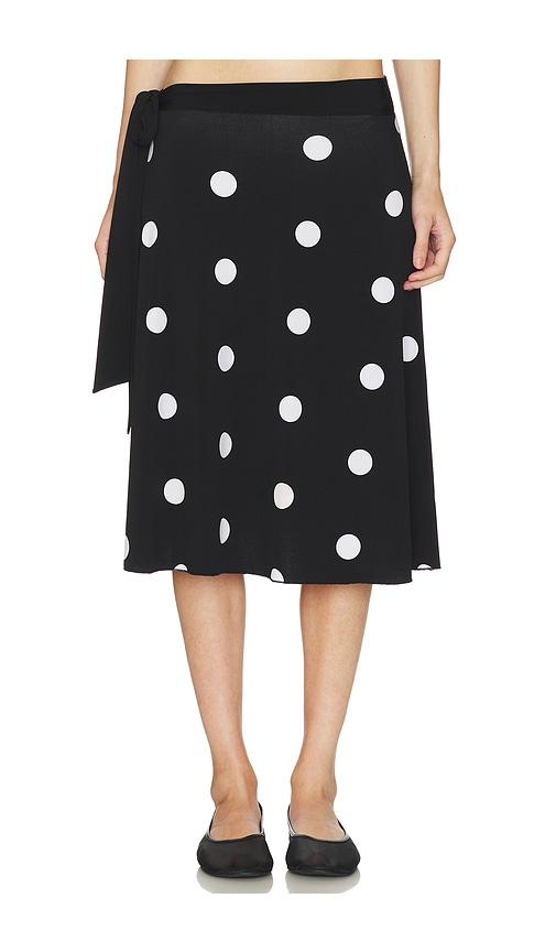 frankies bikinis may jersey midi skirt in black.